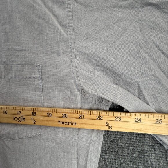 Quiksilver Button-Down XL Cotton Polyester Modern Gray Skate Shirt Mens Solid - Picture 8 of 13